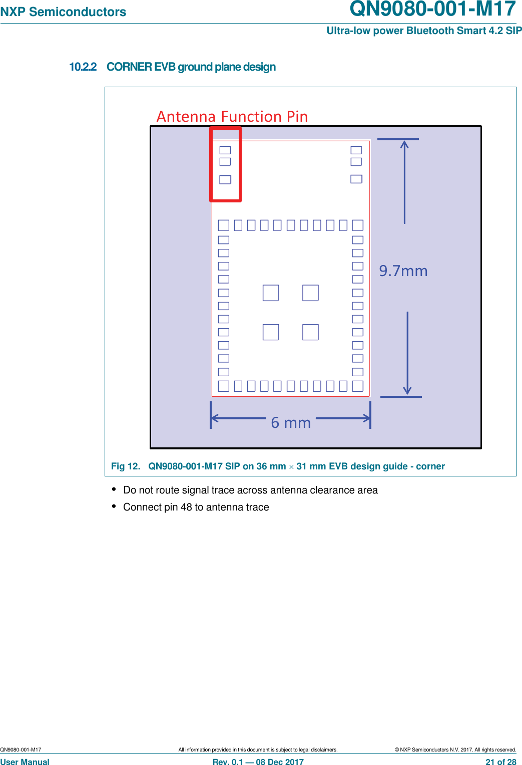 Page 21 of NXP Semiconductors QN9080M17 Bluetooth Modular Transmiter User Manual QN9080 001 M17