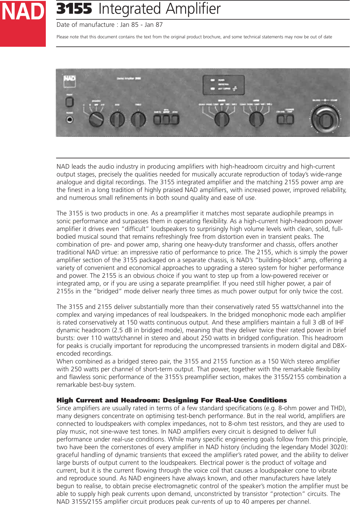 Page 1 of 4 - Nad-Electronics Nad-Electronics-3155-Users-Manual- 3155  Nad-electronics-3155-users-manual