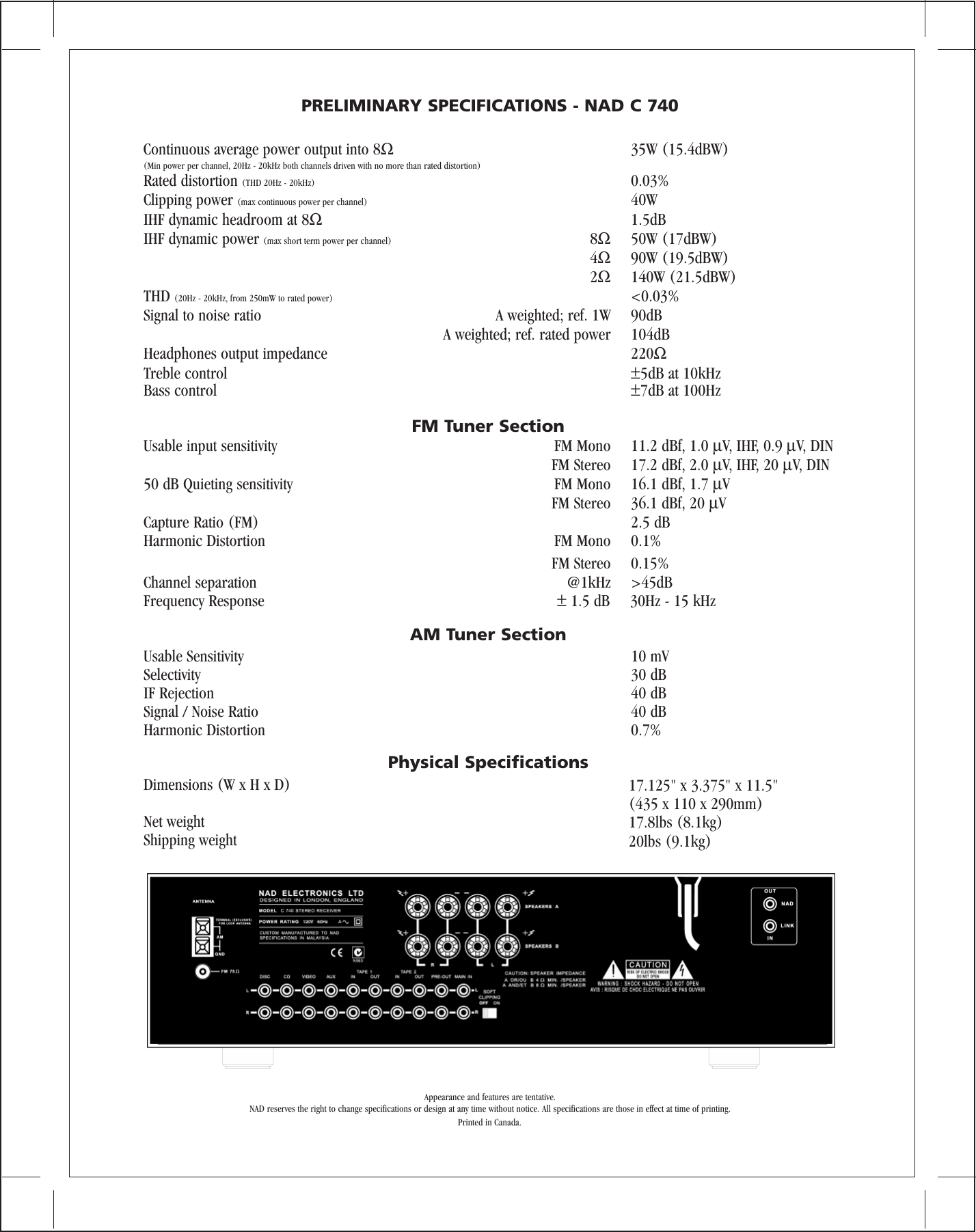 Page 2 of 2 - Nad Nad-Classic-C740-Users-Manual-  Nad-classic-c740-users-manual