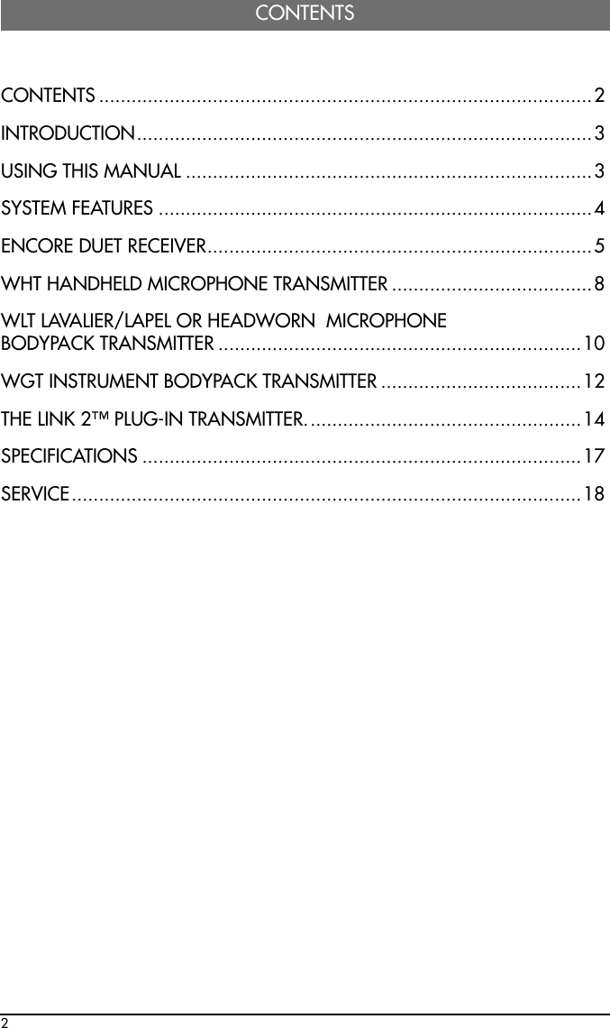 Page 2 of 10 - Nady-Systems Nady-Systems-Encore-Duet-Users-Manual--3  Nady-systems-encore-duet-users-manual