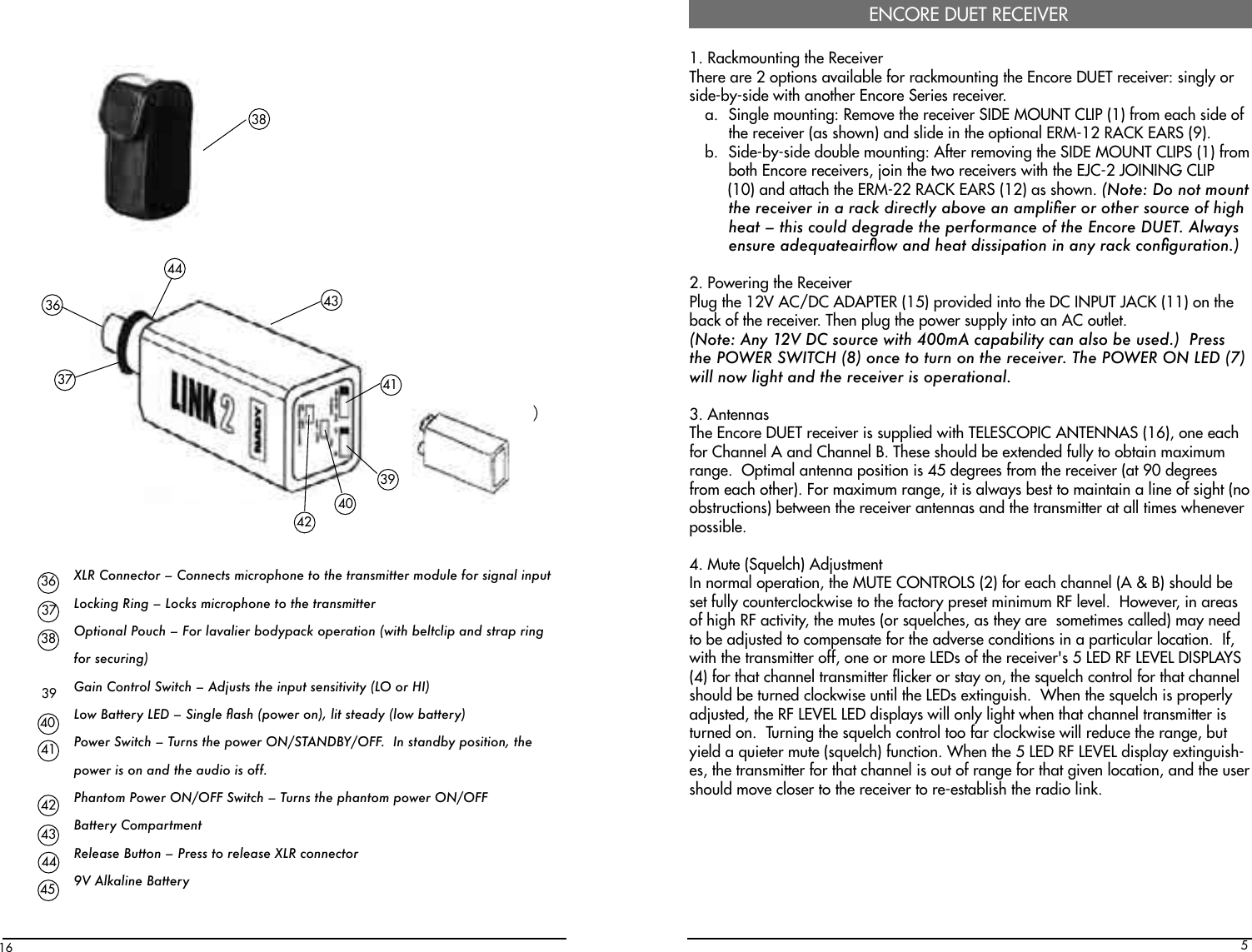 Page 5 of 10 - Nady-Systems Nady-Systems-Encore-Duet-Users-Manual--3  Nady-systems-encore-duet-users-manual