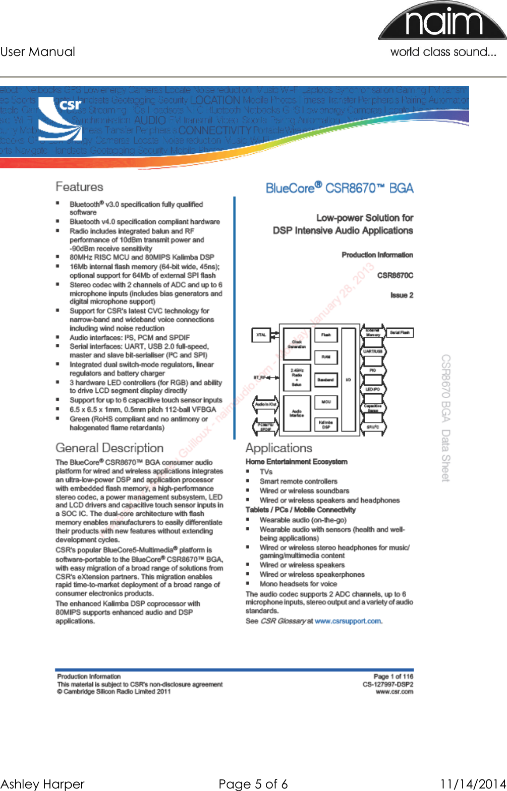 User Manual      Ashley Harper  Page 5 of 6  11/14/2014      
