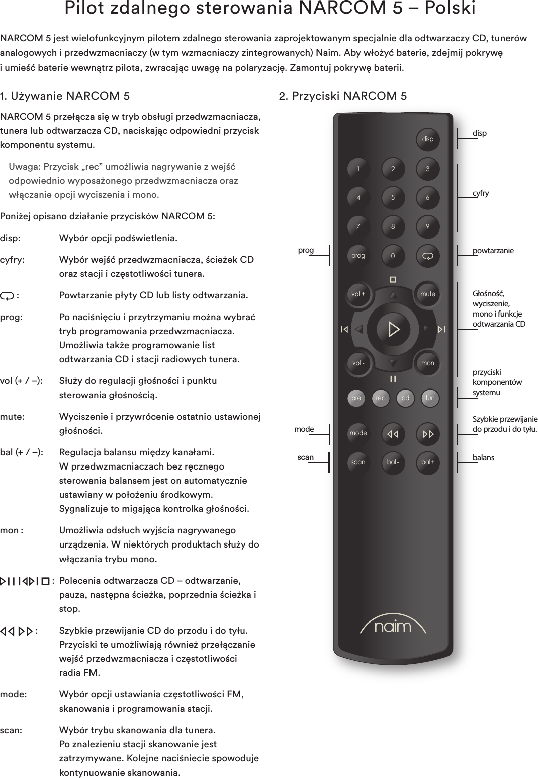 Page 8 of 12 - Naim Audio  NARCOM-5 - English 1G NARCOM 5 Insert Multi Rev