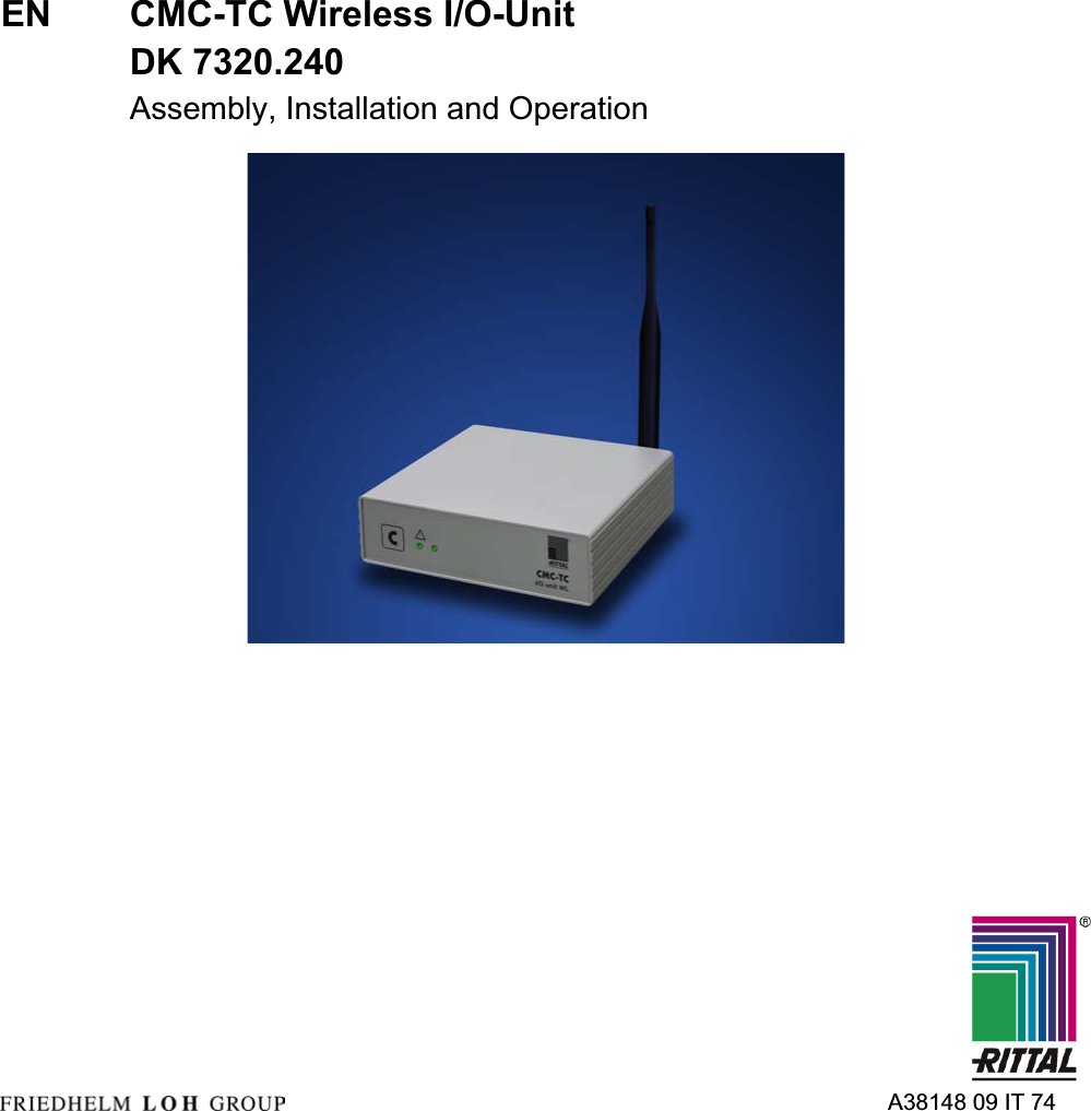 EN CMC-TC Wireless I/O-Unit  DK 7320.240Assembly, Installation and Operation  A38148 09 IT 74