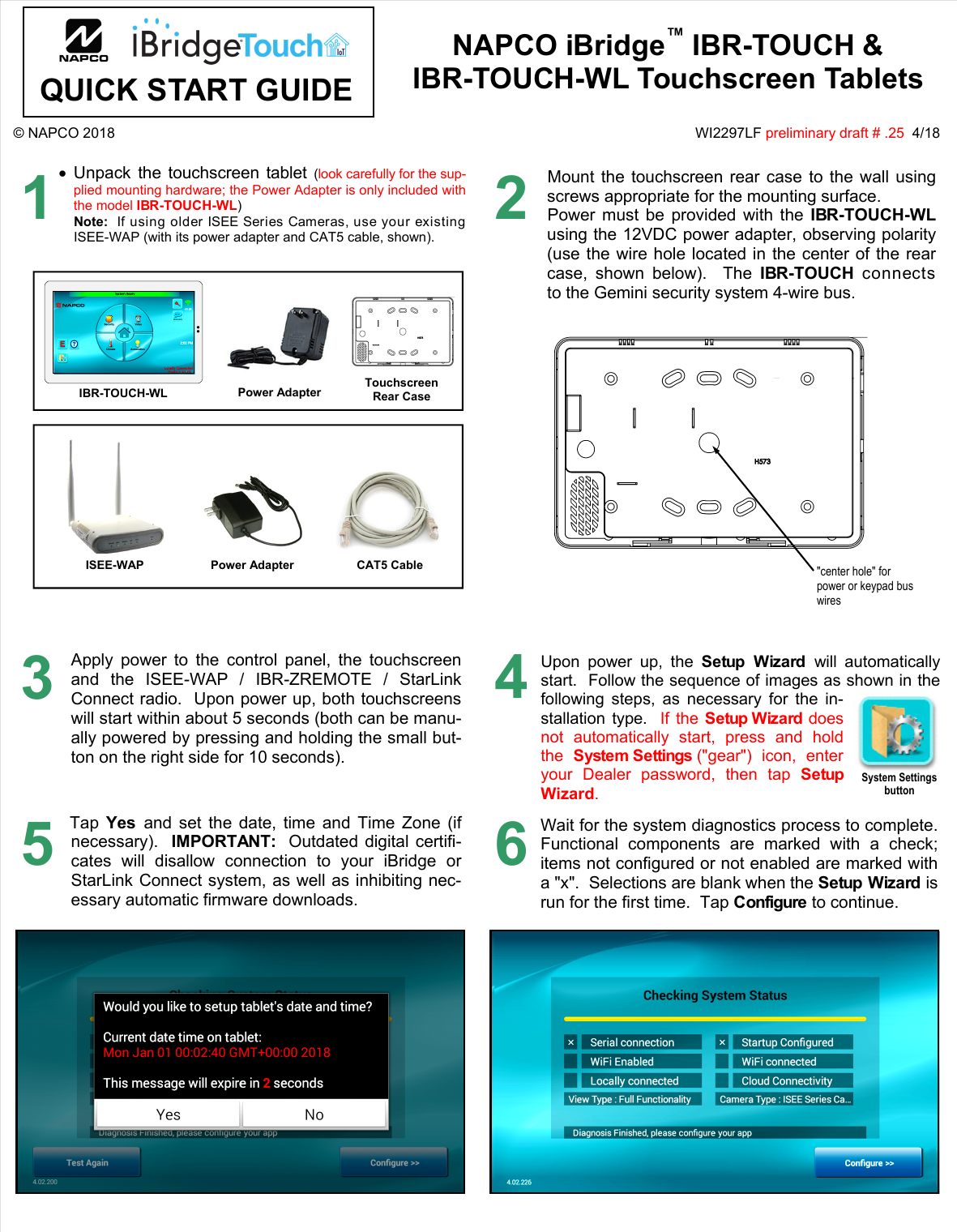 Napco Security Systems IBR Tablet User Manual IBR TOUCH IBR TOUCH WL 