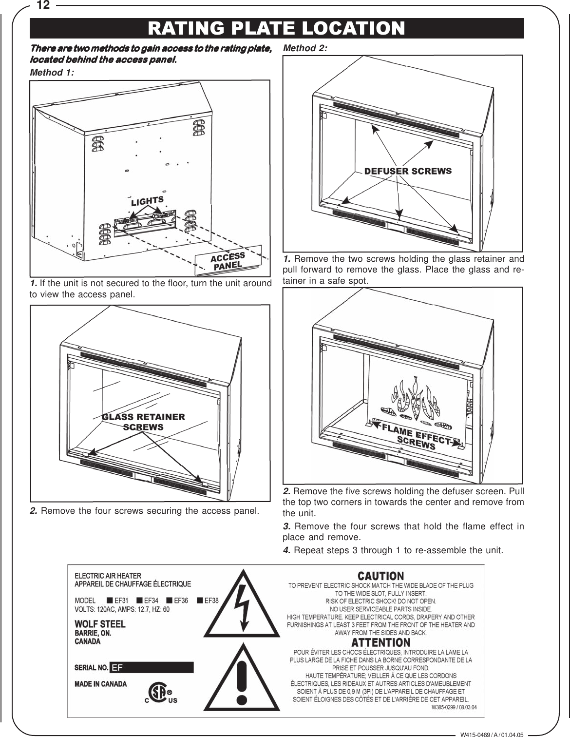 Napoleon Fireplaces Ef31H Users Manual W415 0469_EF31.PMD