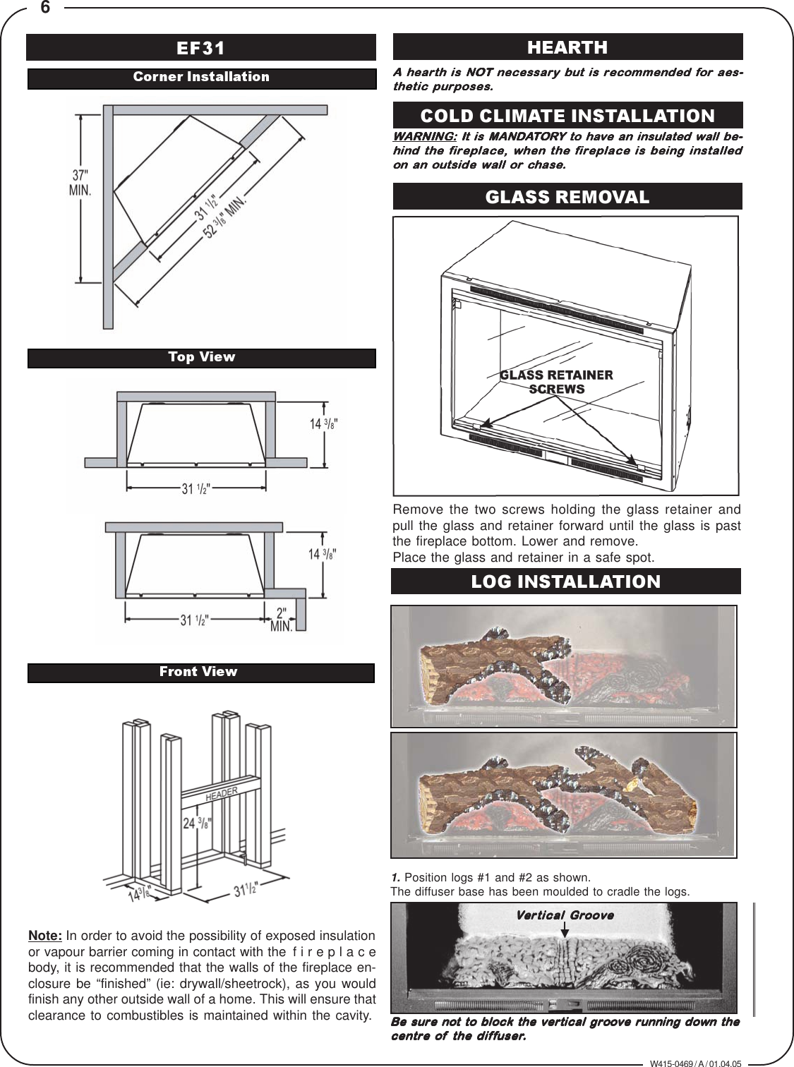 Napoleon Fireplaces Ef31h Users Manual W415 0469 Ef31 Pmd