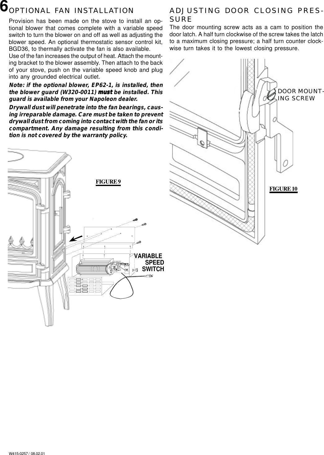 Napoleon Fireplaces Savoy Users Manual W415 0257 SAVOY.PMD