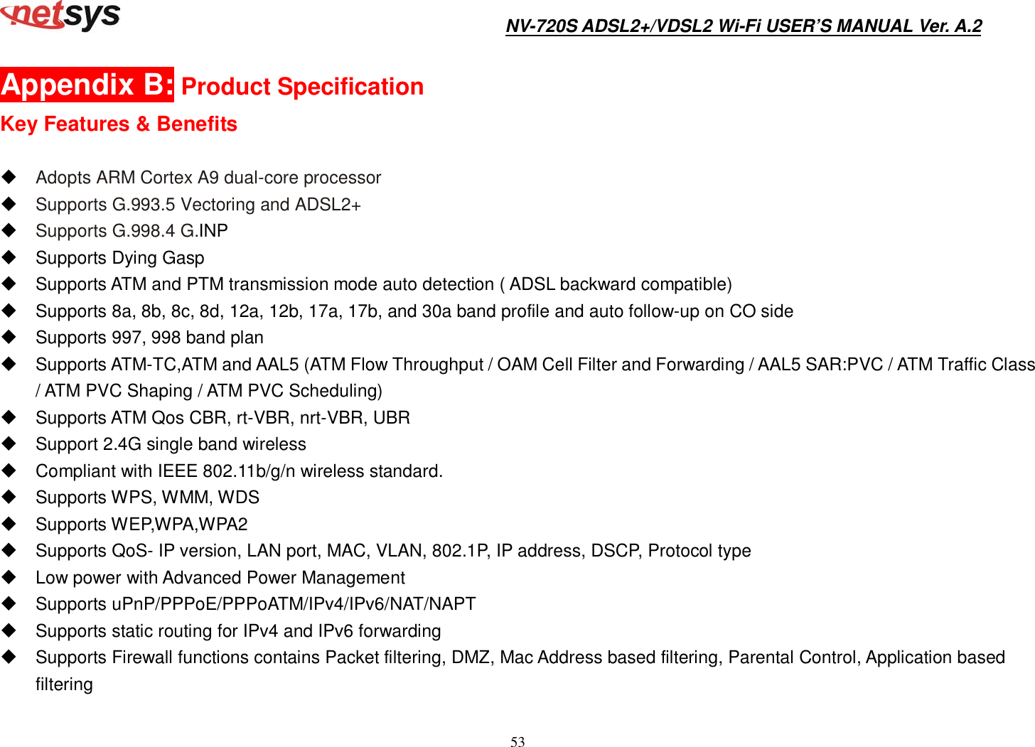 Page 54 of National Enhance Technology NV720XX ADSL2+/VDSL2 Wi-Fi Modem Router User Manual NV 720S User s Manual Ver A2