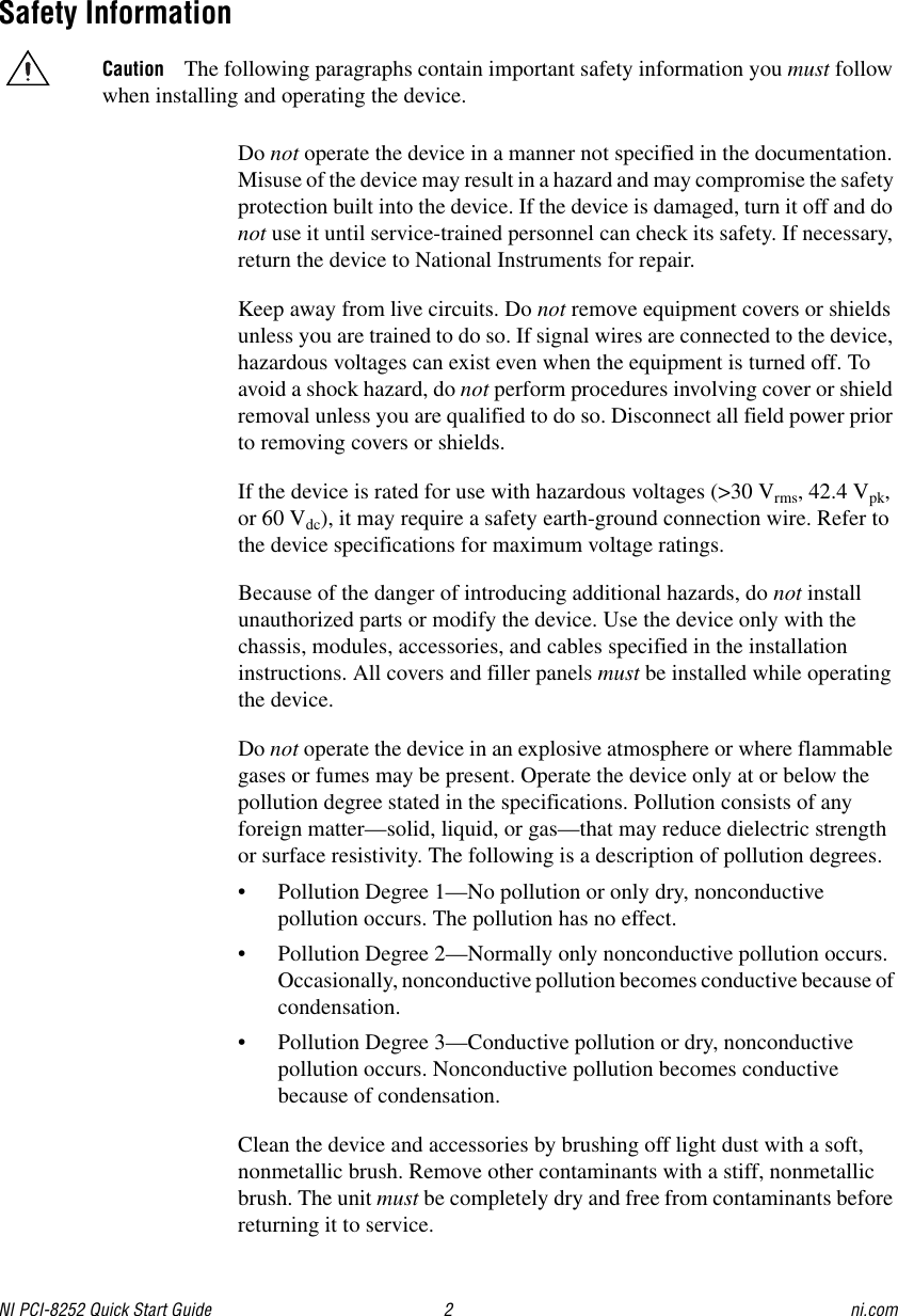 Page 2 of 8 - National-Instruments National-Instruments-8252-Users-Manual- NI PCI-8252 Quick Start Guide  National-instruments-8252-users-manual