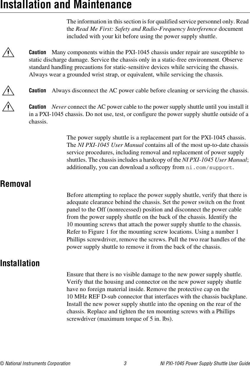 Page 3 of 7 - National-Instruments National-Instruments-Power-Supply-Pxi-1045-Users-Manual- 323693A  National-instruments-power-supply-pxi-1045-users-manual