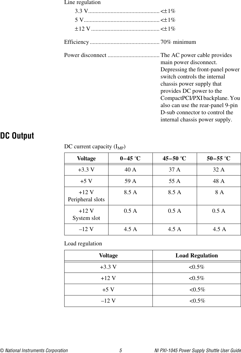 Page 5 of 7 - National-Instruments National-Instruments-Power-Supply-Pxi-1045-Users-Manual- 323693A  National-instruments-power-supply-pxi-1045-users-manual