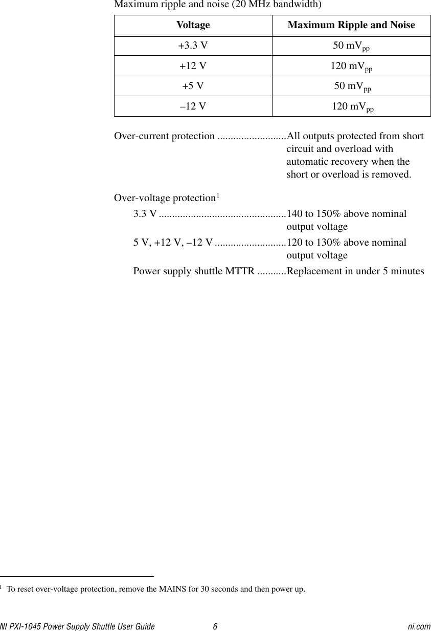 Page 6 of 7 - National-Instruments National-Instruments-Power-Supply-Pxi-1045-Users-Manual- 323693A  National-instruments-power-supply-pxi-1045-users-manual