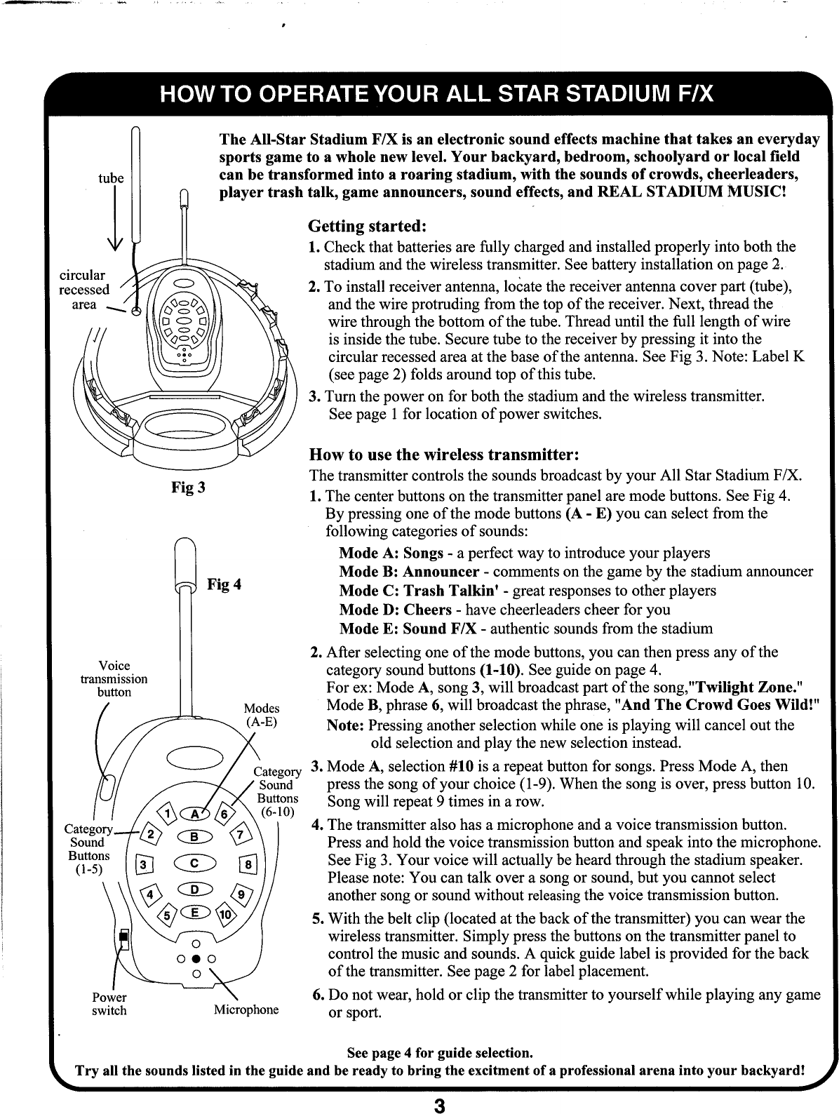 Natural Science 8630 STADIUM ANNOUNCER TRANSMITTER User Manual USERS