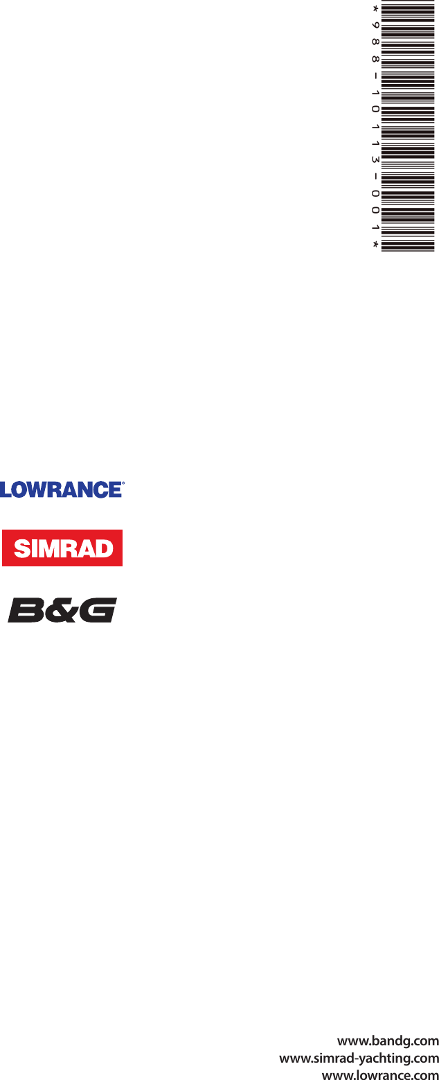 *988-10113-001*www.bandg.comwww.simrad-yachting.comwww.lowrance.com