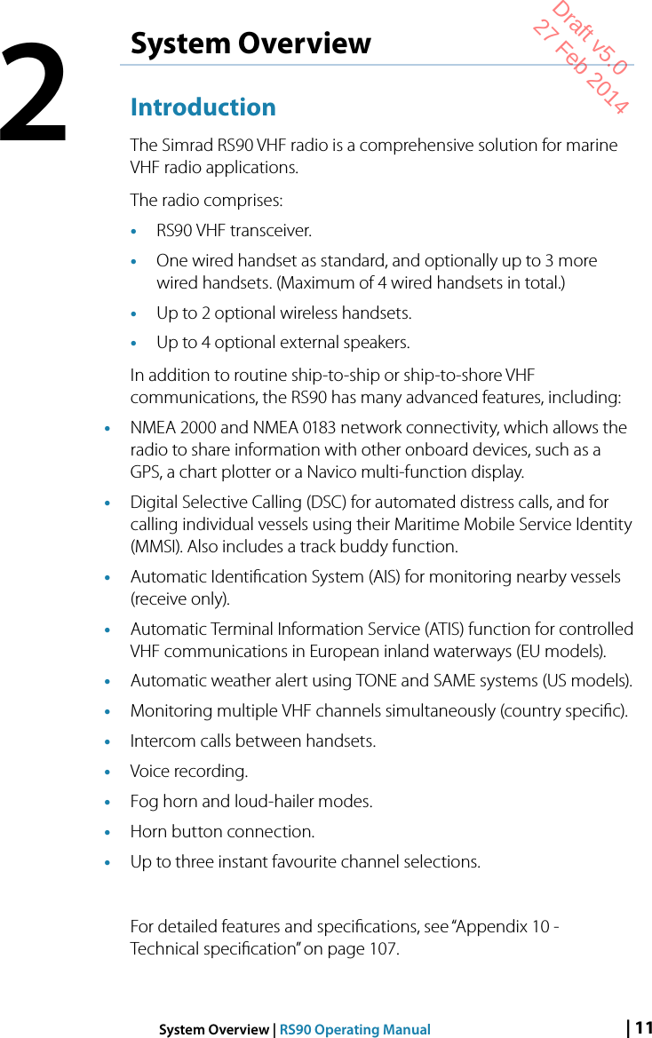 Page 11 of Navico VHFRS90 BASE STATION VHF RADIO User Manual 1