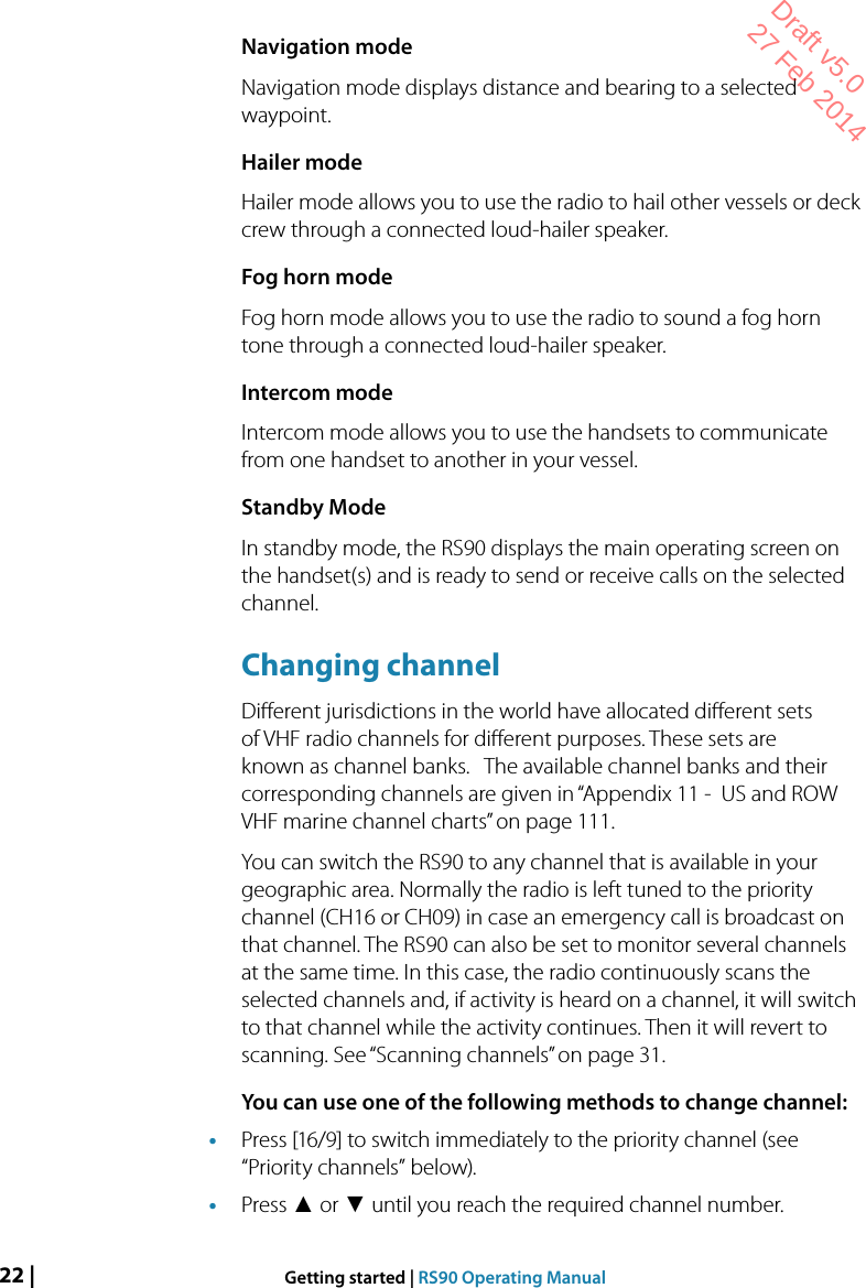 Page 22 of Navico VHFRS90 BASE STATION VHF RADIO User Manual 1