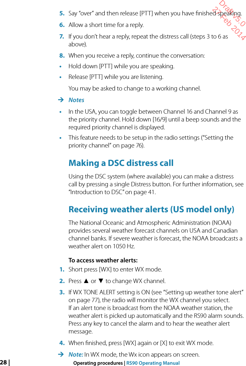 Page 28 of Navico VHFRS90 BASE STATION VHF RADIO User Manual 1