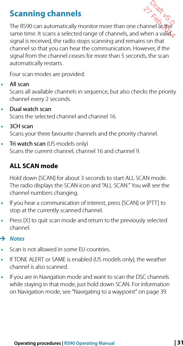 Page 31 of Navico VHFRS90 BASE STATION VHF RADIO User Manual 1