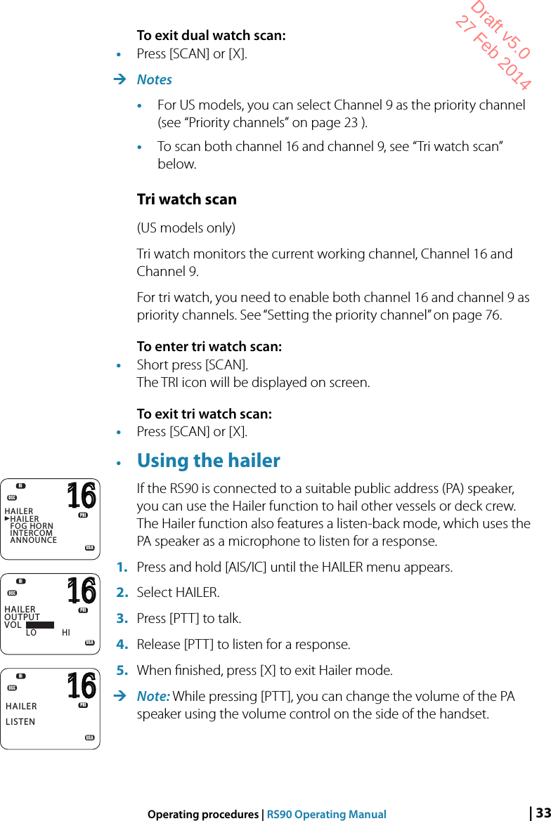 Page 33 of Navico VHFRS90 BASE STATION VHF RADIO User Manual 1