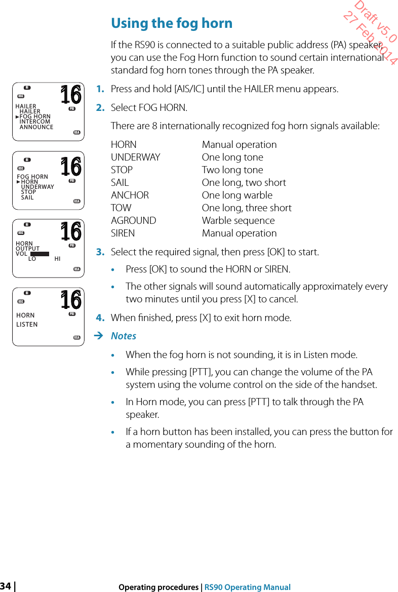 Page 34 of Navico VHFRS90 BASE STATION VHF RADIO User Manual 1