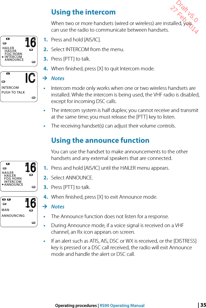 Page 35 of Navico VHFRS90 BASE STATION VHF RADIO User Manual 1