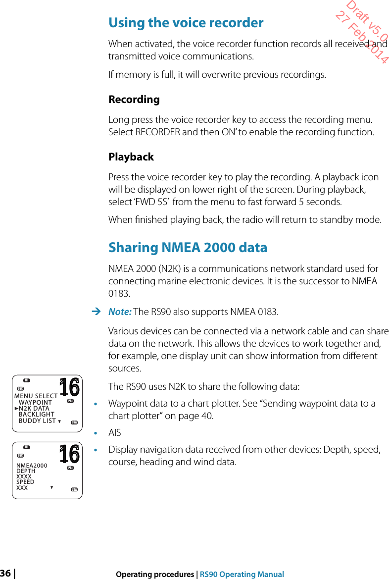 Page 36 of Navico VHFRS90 BASE STATION VHF RADIO User Manual 1