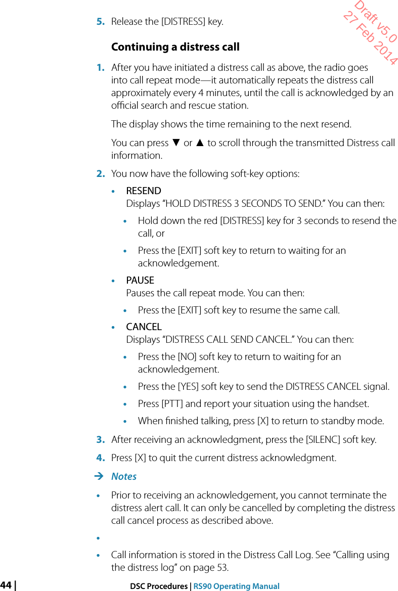 Page 44 of Navico VHFRS90 BASE STATION VHF RADIO User Manual 1