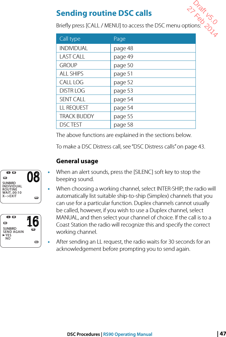 Page 47 of Navico VHFRS90 BASE STATION VHF RADIO User Manual 1