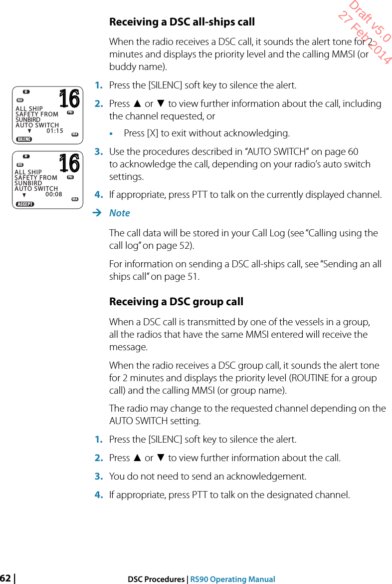 Page 62 of Navico VHFRS90 BASE STATION VHF RADIO User Manual 1