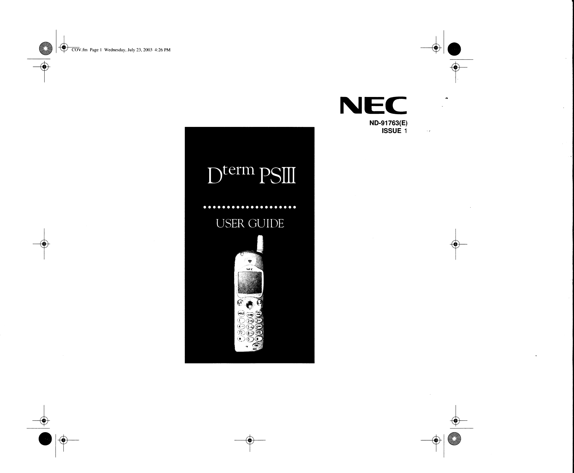 Nec America PS3D Model PS3D Handset User Manual Exhibit 8