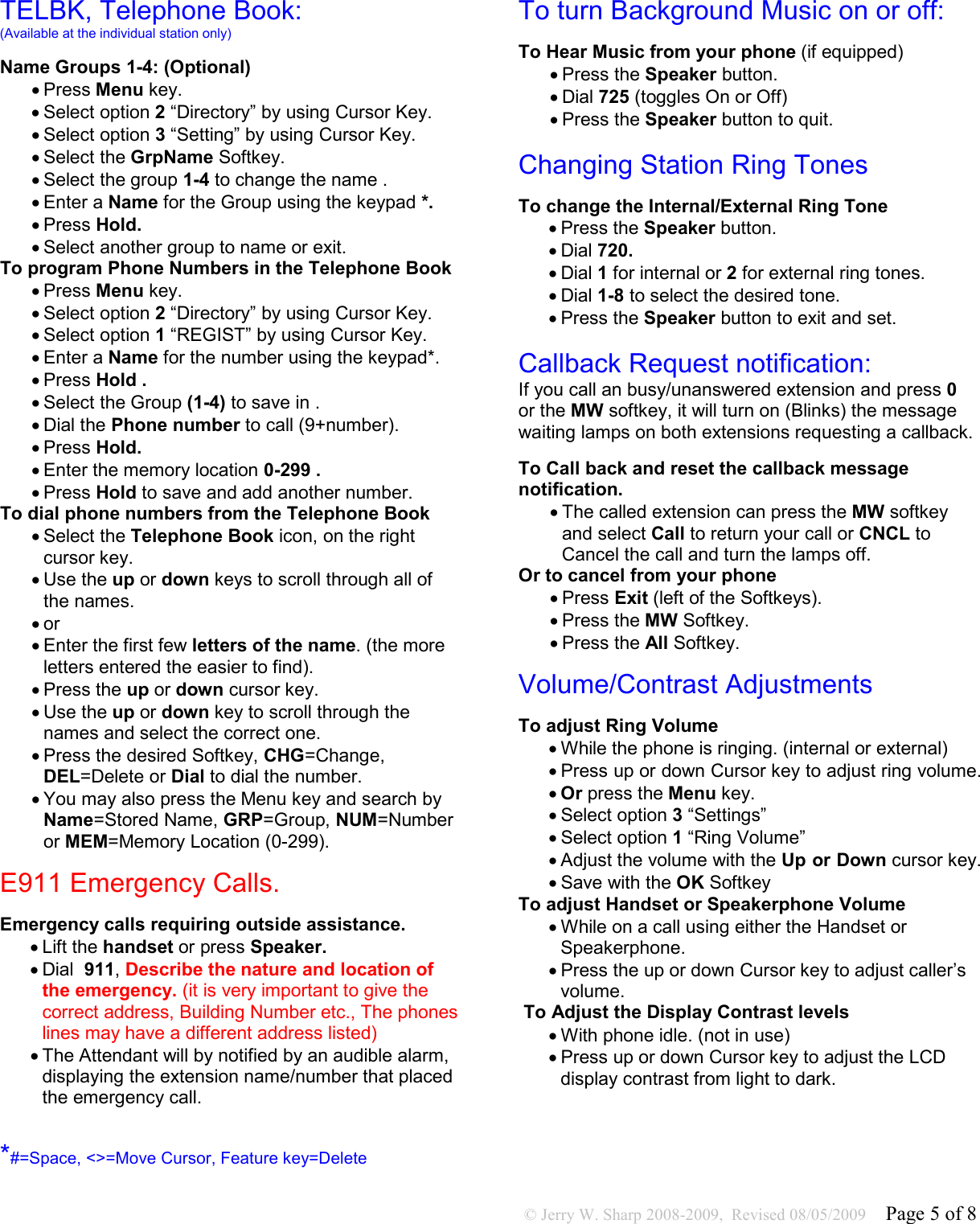 Page 5 of 8 - Nec Nec-Dtl-12D-1-Dt330-12-Button-Display-Users-Manual SV8100 Multiline Quickstart Guide_revised