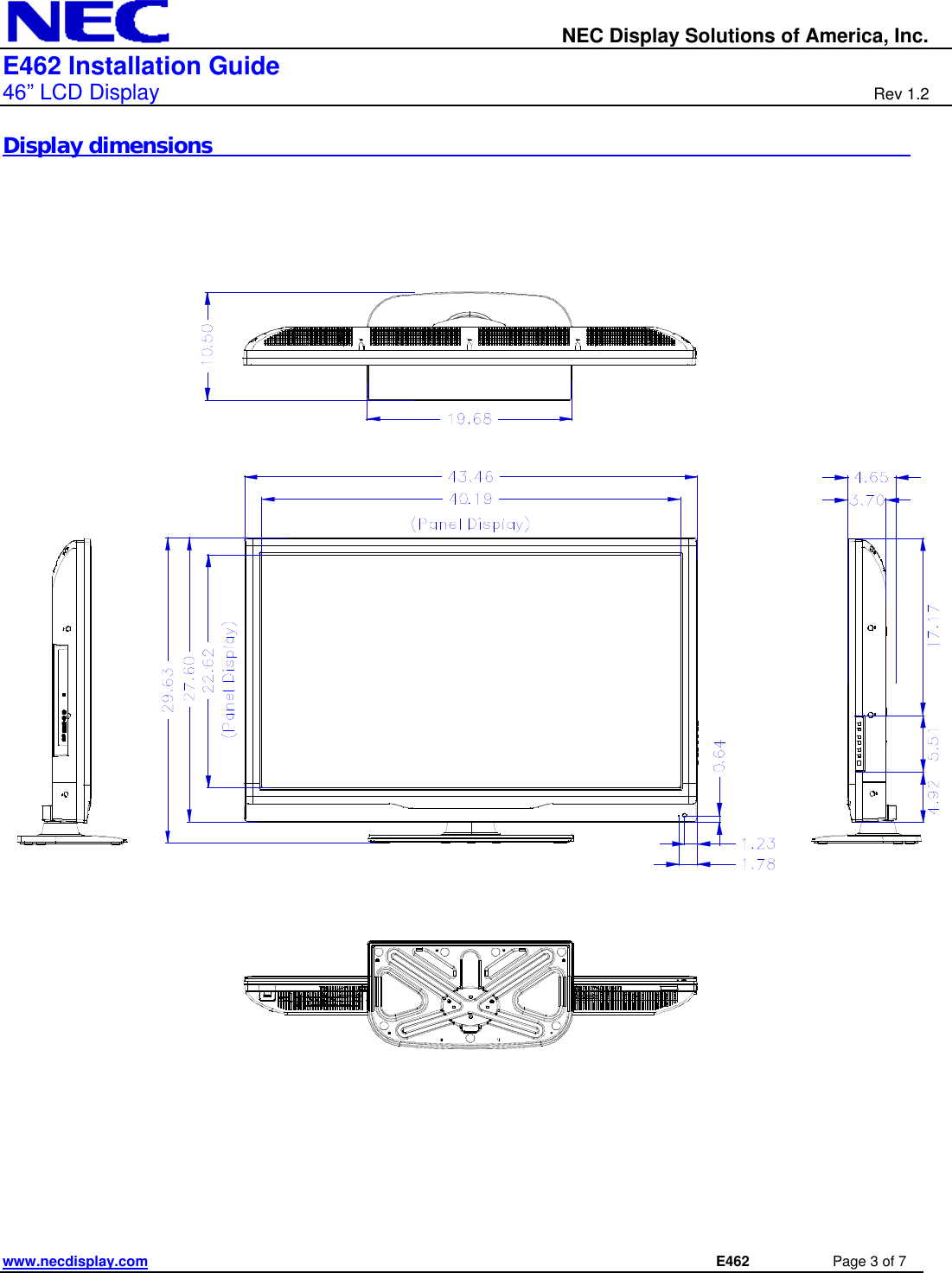 Page 3 of 7 - Nec Nec-E462-Installation-And-Setup-Guide E462_IGv12