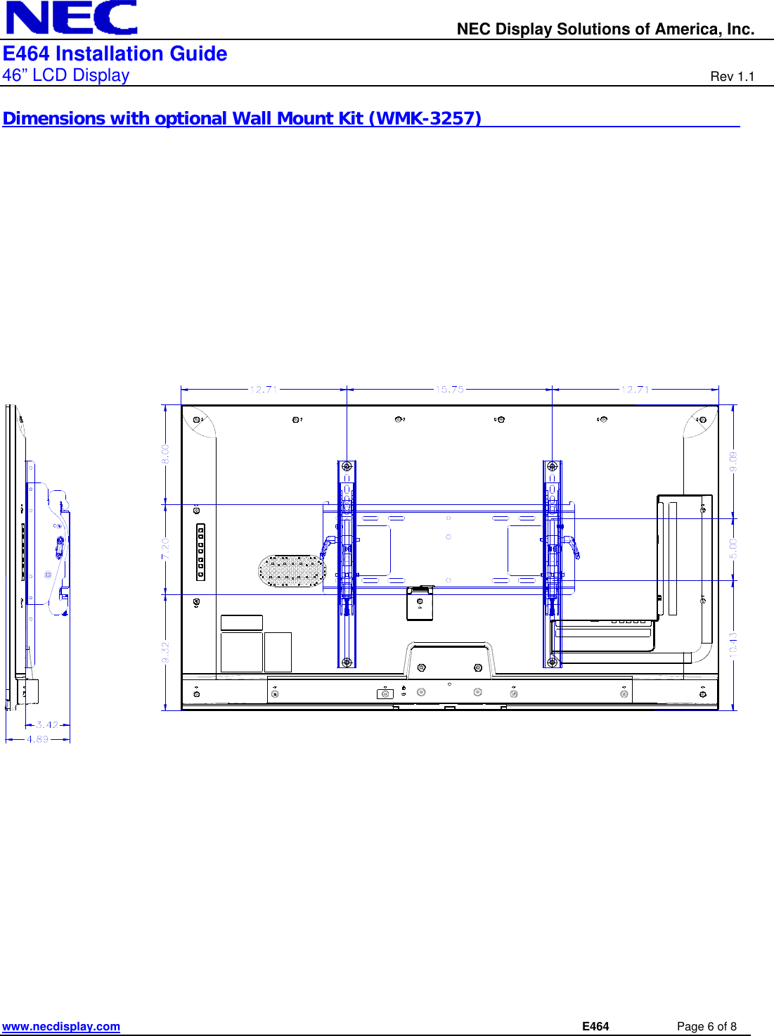 Page 6 of 8 - Nec Nec-E464-Installation-And-Setup-Guide E464_IGv11