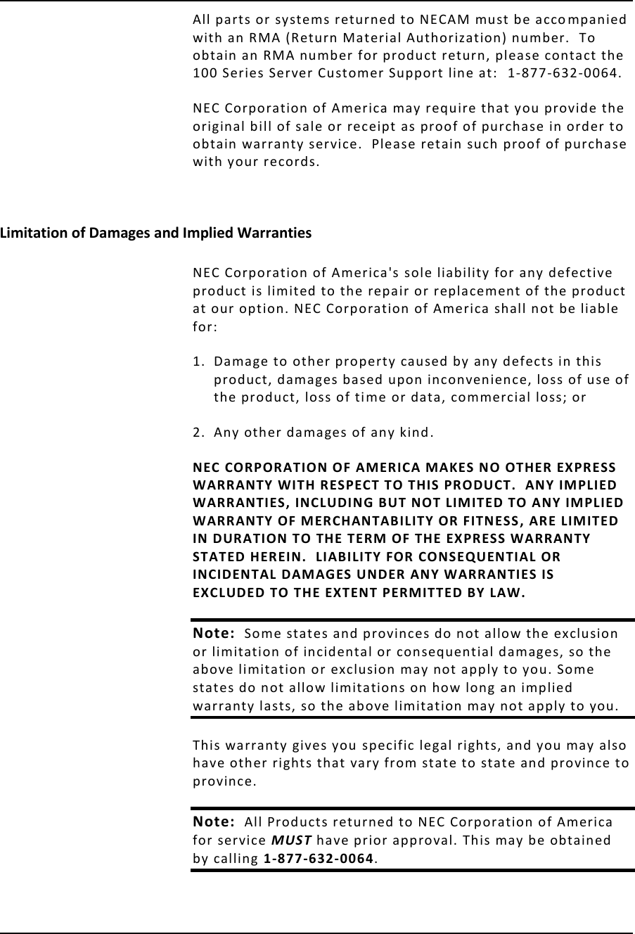 Page 8 of 10 - Nec Nec-Express5800-R120D-1M-Warranty-Guide- 1000 Series ServerCare Guide  Nec-express5800-r120d-1m-warranty-guide