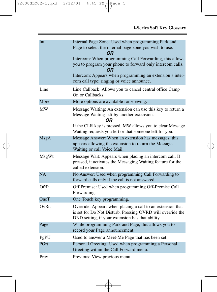 Page 5 of 8 - Nec Nec-I-Series-Users-Manual- 92600GLO02-1  Nec-i-series-users-manual