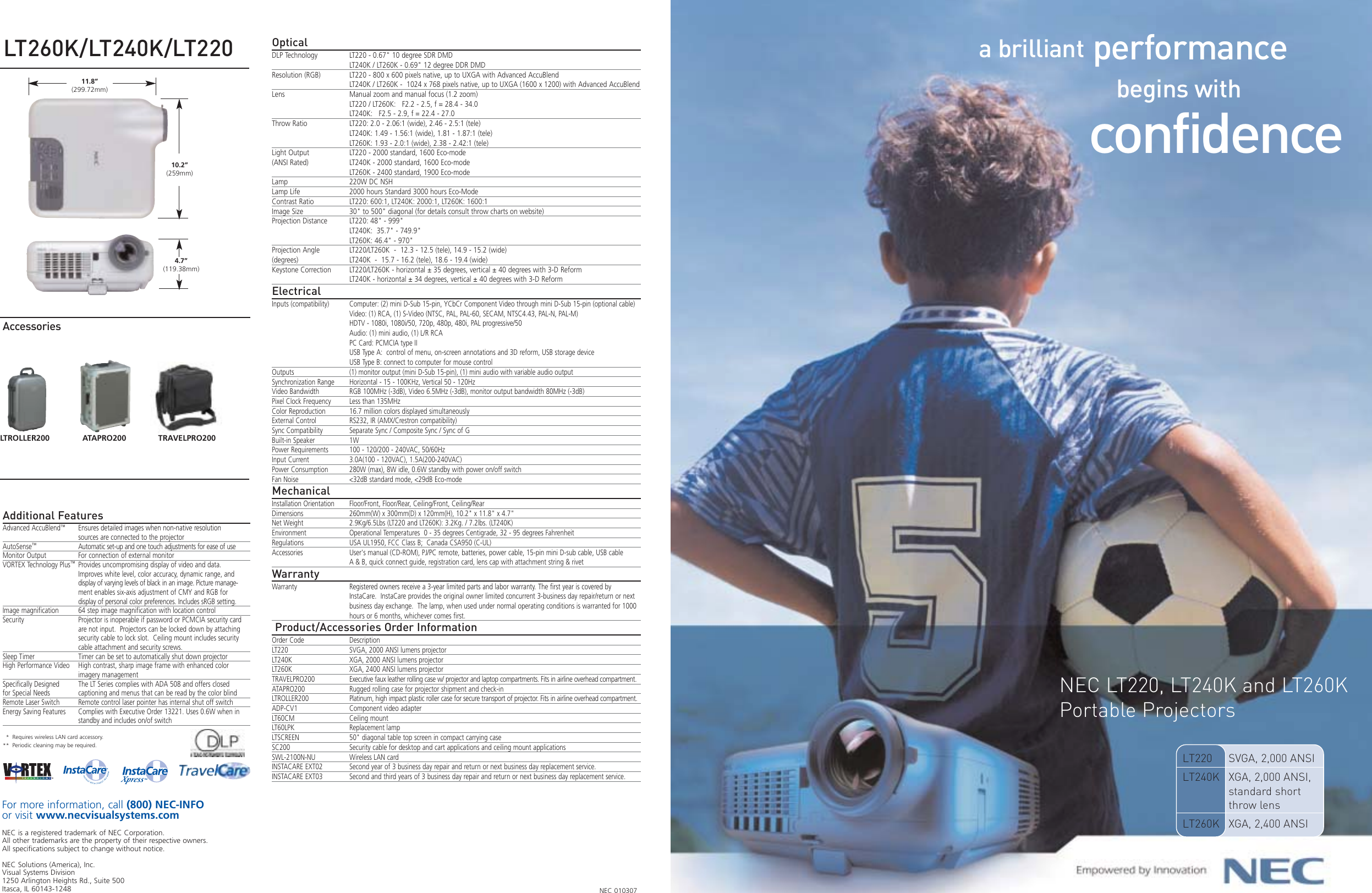 Page 1 of 4 - Nec Nec-Lt220-Users-Manual- 070306 CAT_LT260K/240K/220  Nec-lt220-users-manual