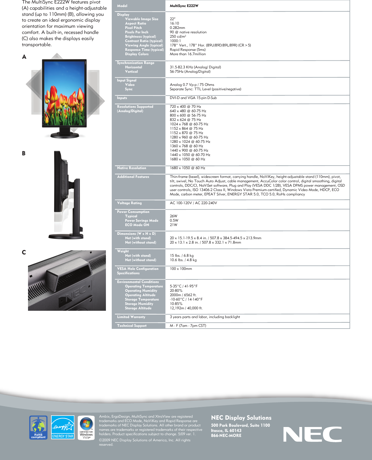 Page 2 of 2 - Nec Nec-Multisync-E222W-Users-Manual-  Nec-multisync-e222w-users-manual