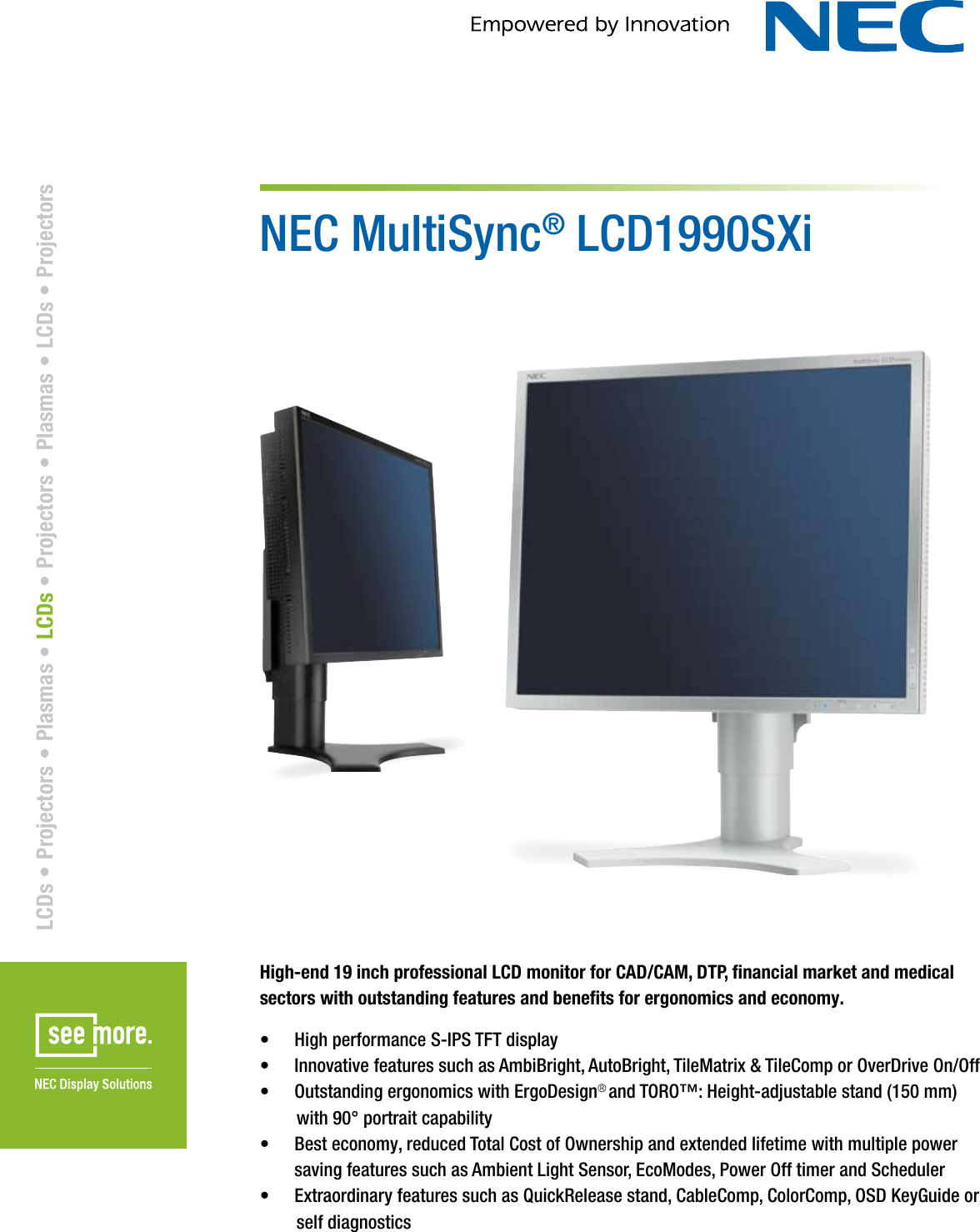 Page 1 of 2 - Nec Nec-Multisync-Lcd1990Sxi-Users-Manual-  Nec-multisync-lcd1990sxi-users-manual