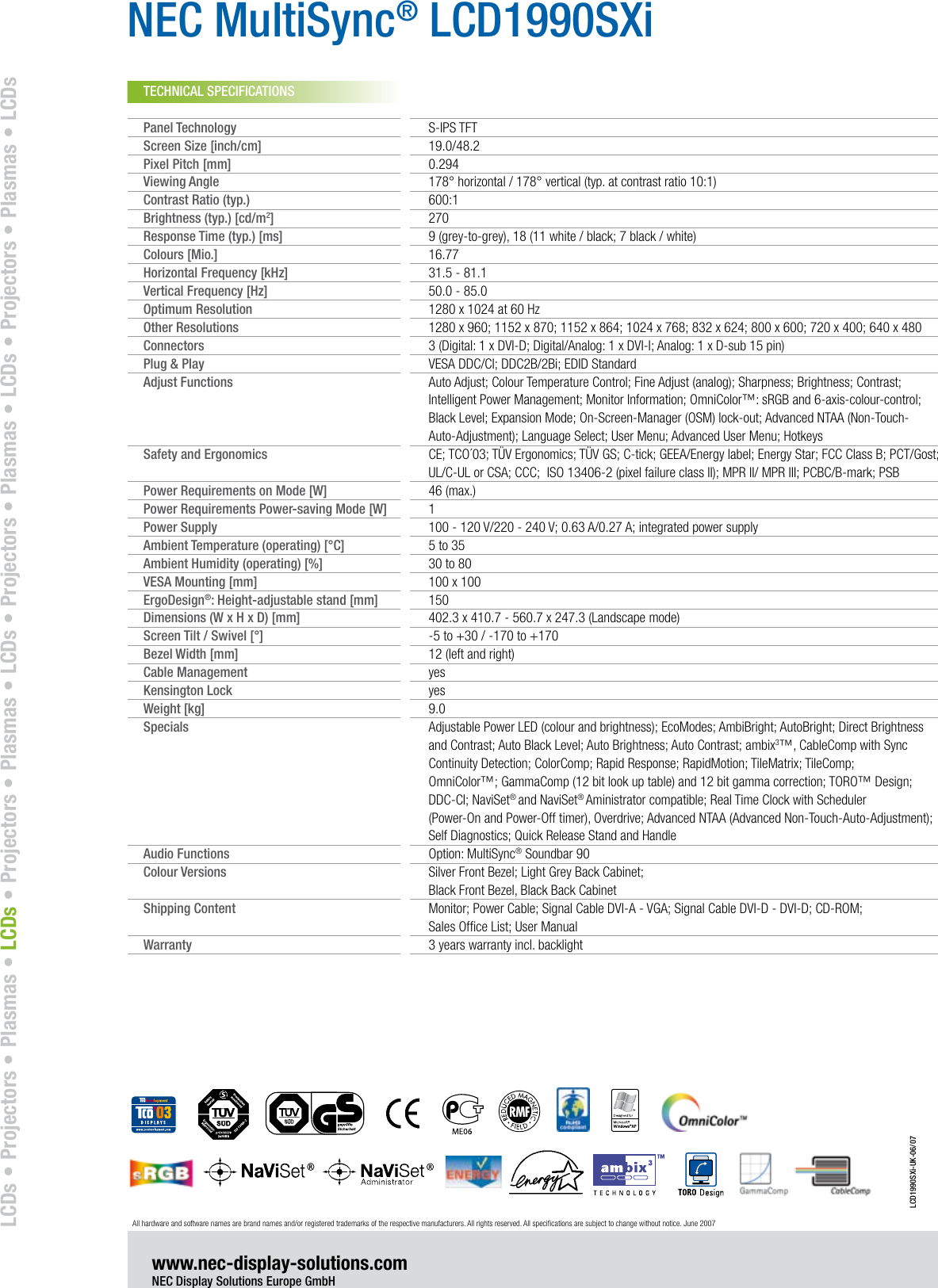 Page 2 of 2 - Nec Nec-Multisync-Lcd1990Sxi-Users-Manual-  Nec-multisync-lcd1990sxi-users-manual