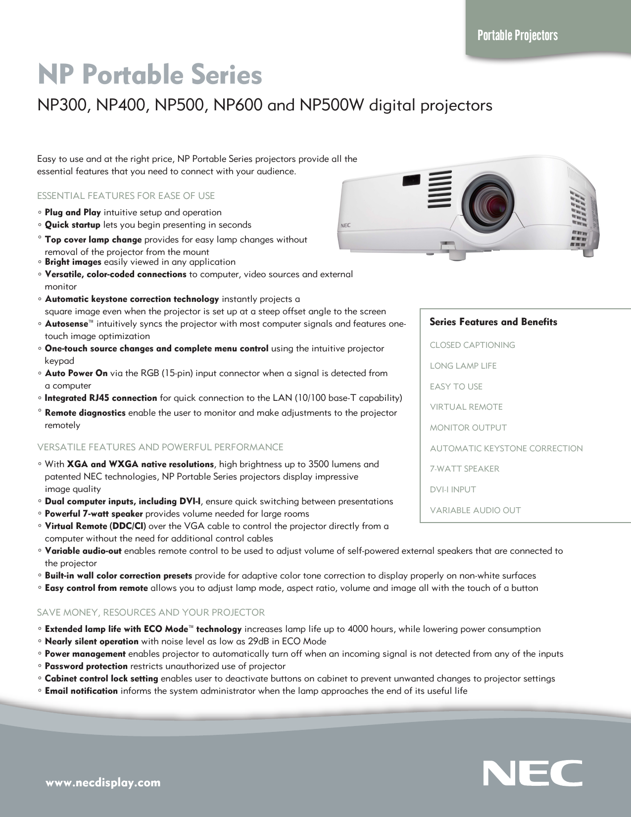 Page 1 of 2 - Nec Nec-Np300-Users-Manual-  Nec-np300-users-manual