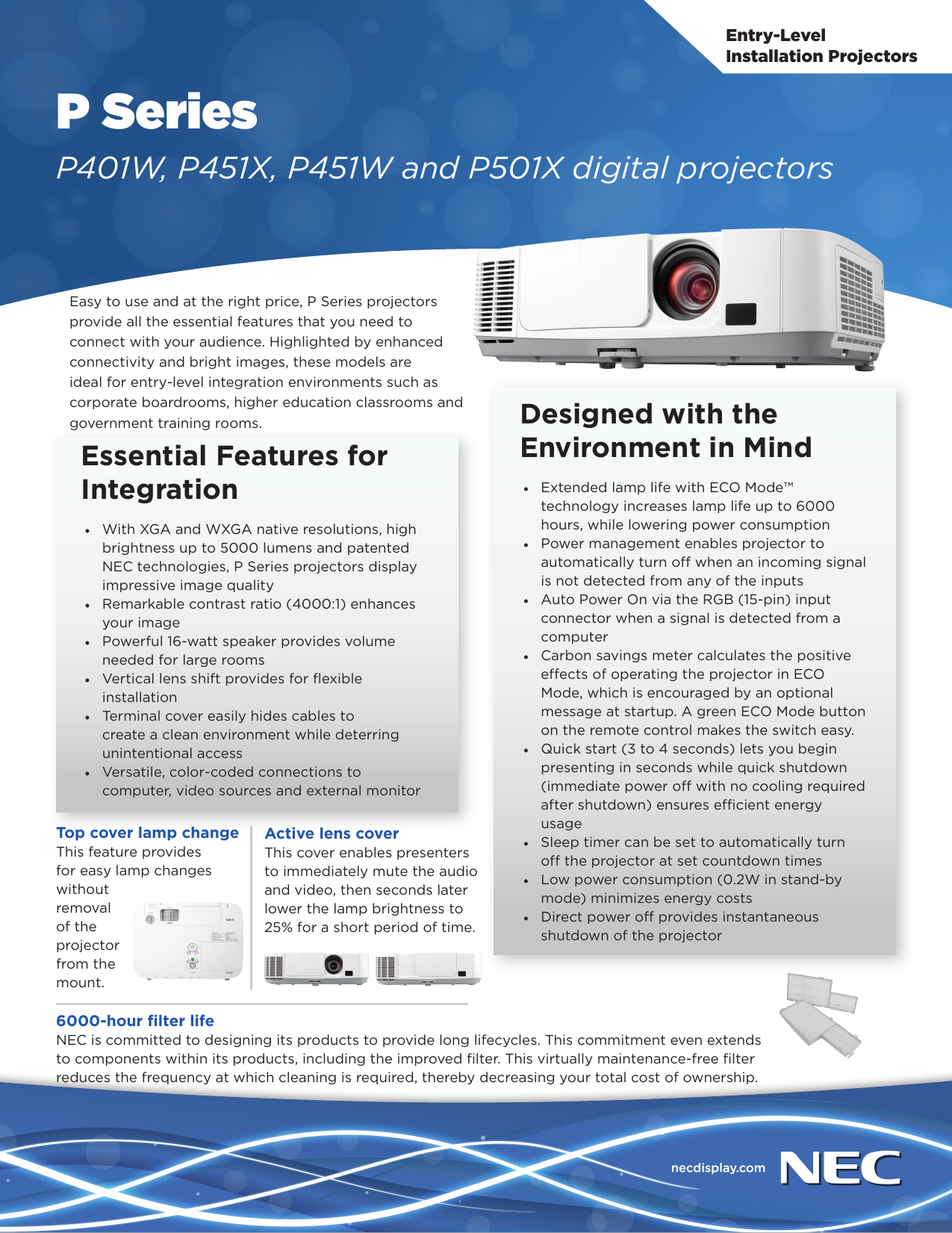 Page 1 of 4 - Nec Nec-Np-P401W-Brochure-  Nec-np-p401w-brochure