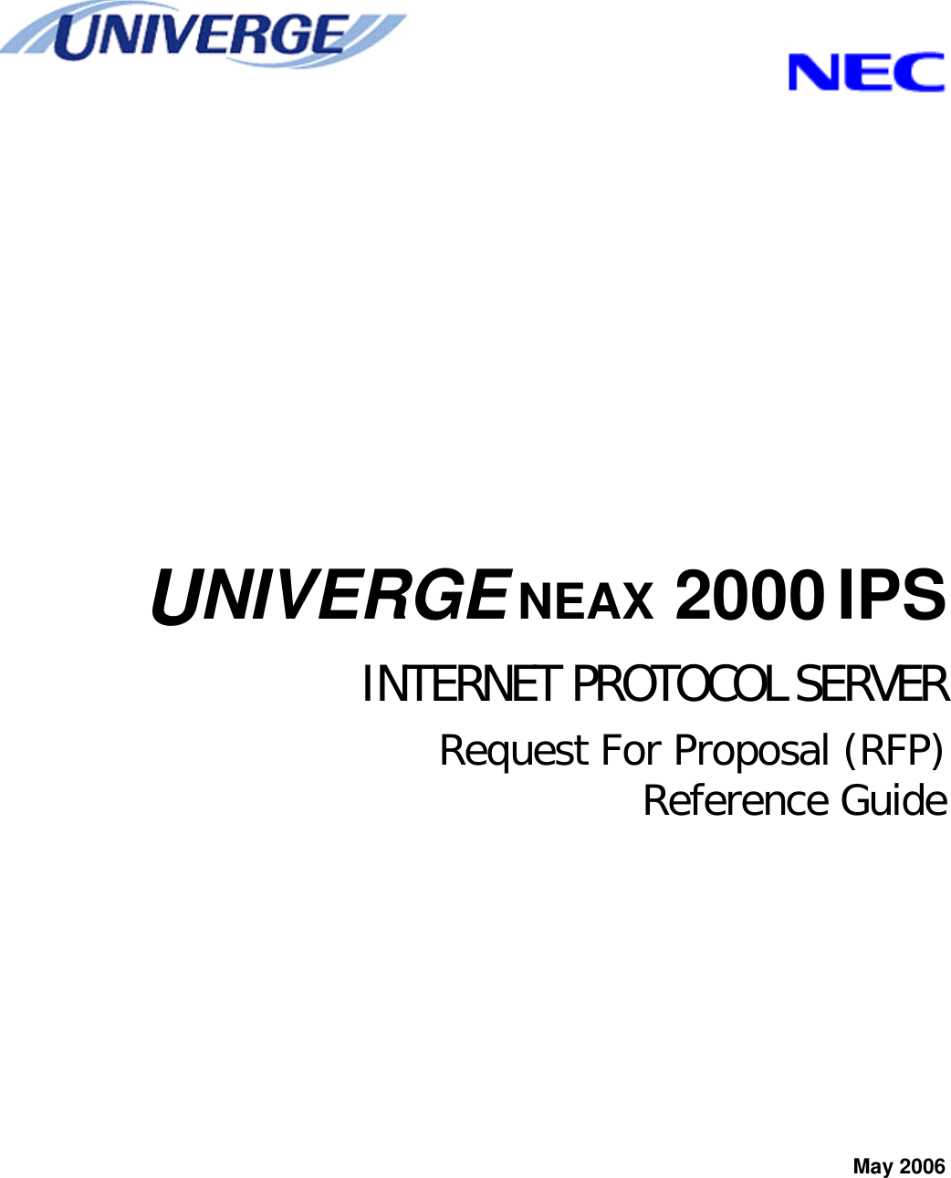 Nec Univerge Neax 2000 Ips Users Manual 2006007rfp