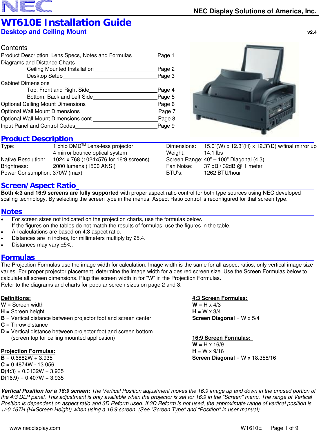 Nec Wt610e Users Manual Visual Systems