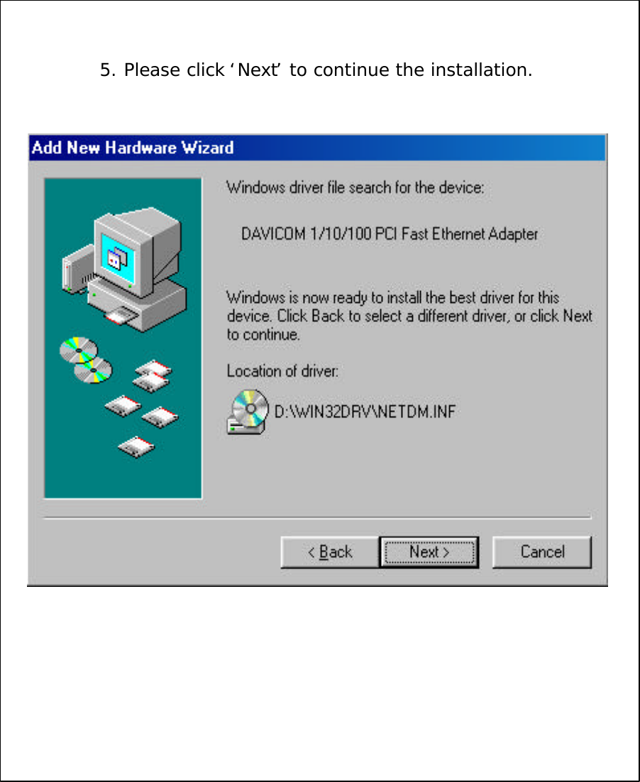 5. Please click &lsquo;Next&rsquo;to continue the installation.