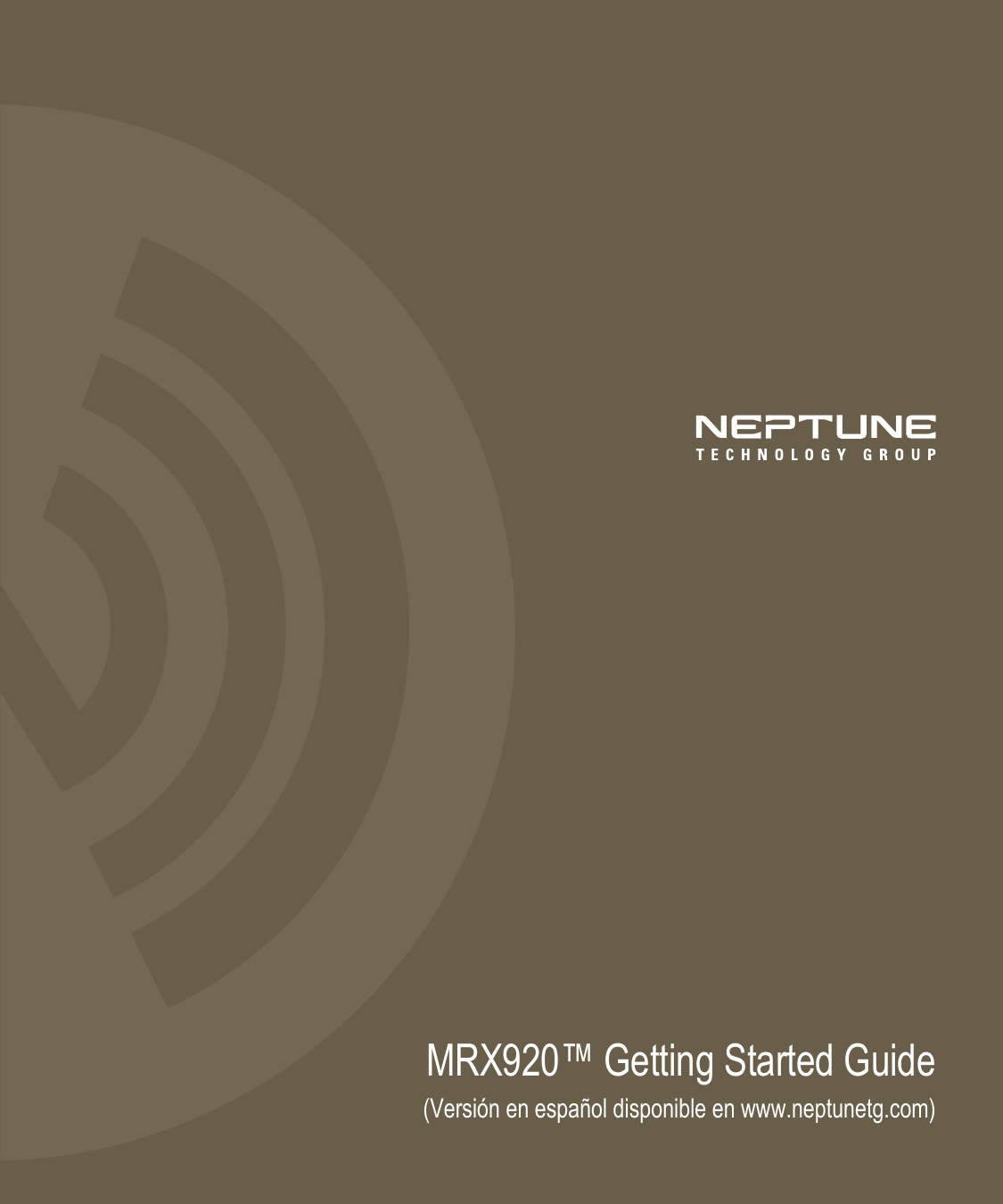 Page 1 of Neptune Technology Group MRXV4 mobile wireless data collection device User Manual MRX920 UM