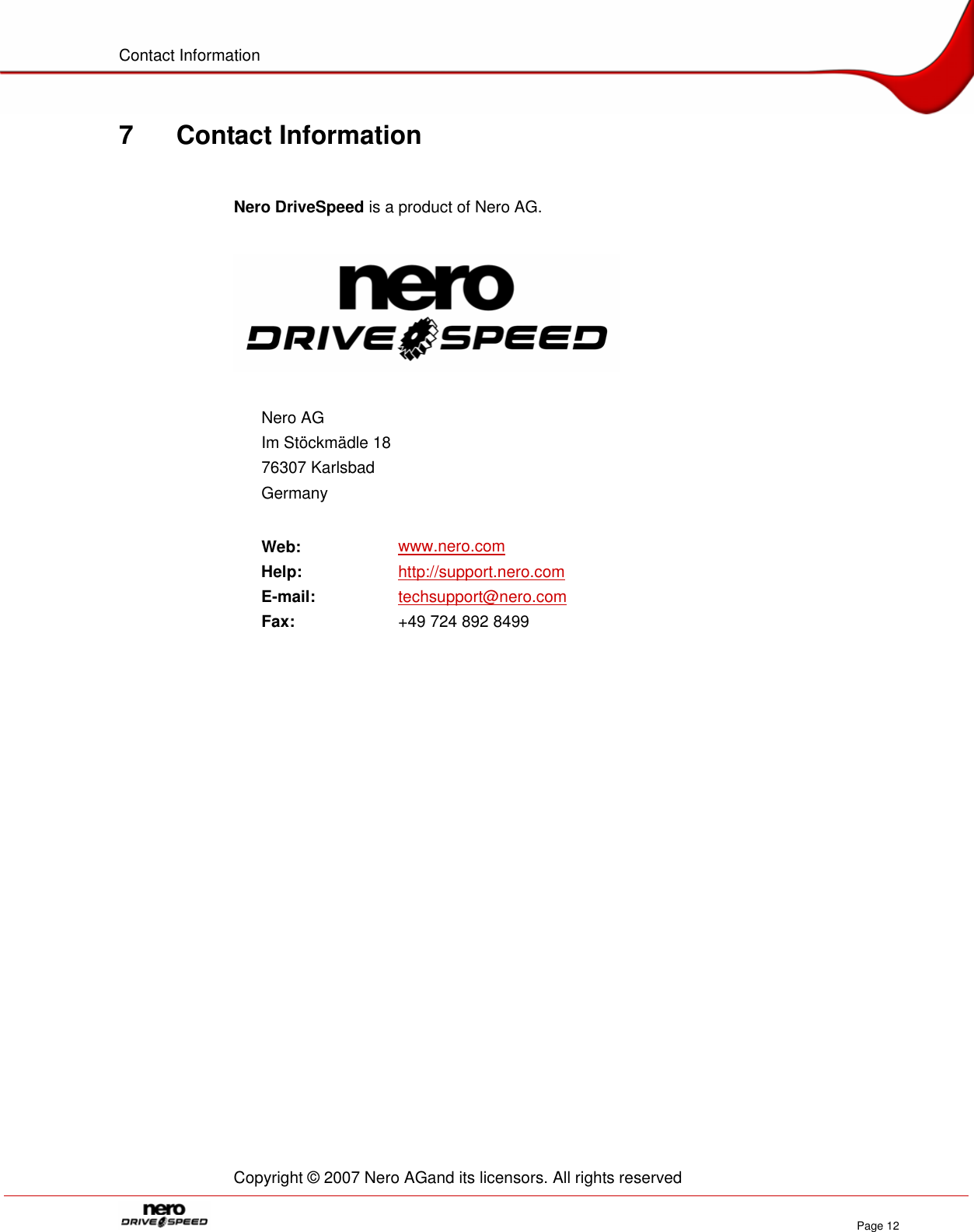 Page 12 of 12 - Nero - DRD_UML_ENG_INTRN_070223_V01__Nero_DriveSpeed_ENG Drive Speed User Manual Eng