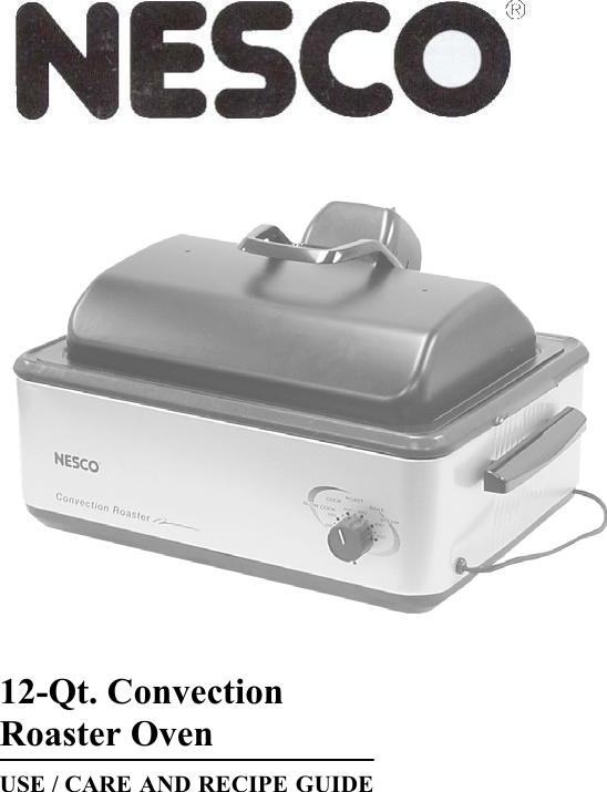 Nesco Roaster Instruction Manual