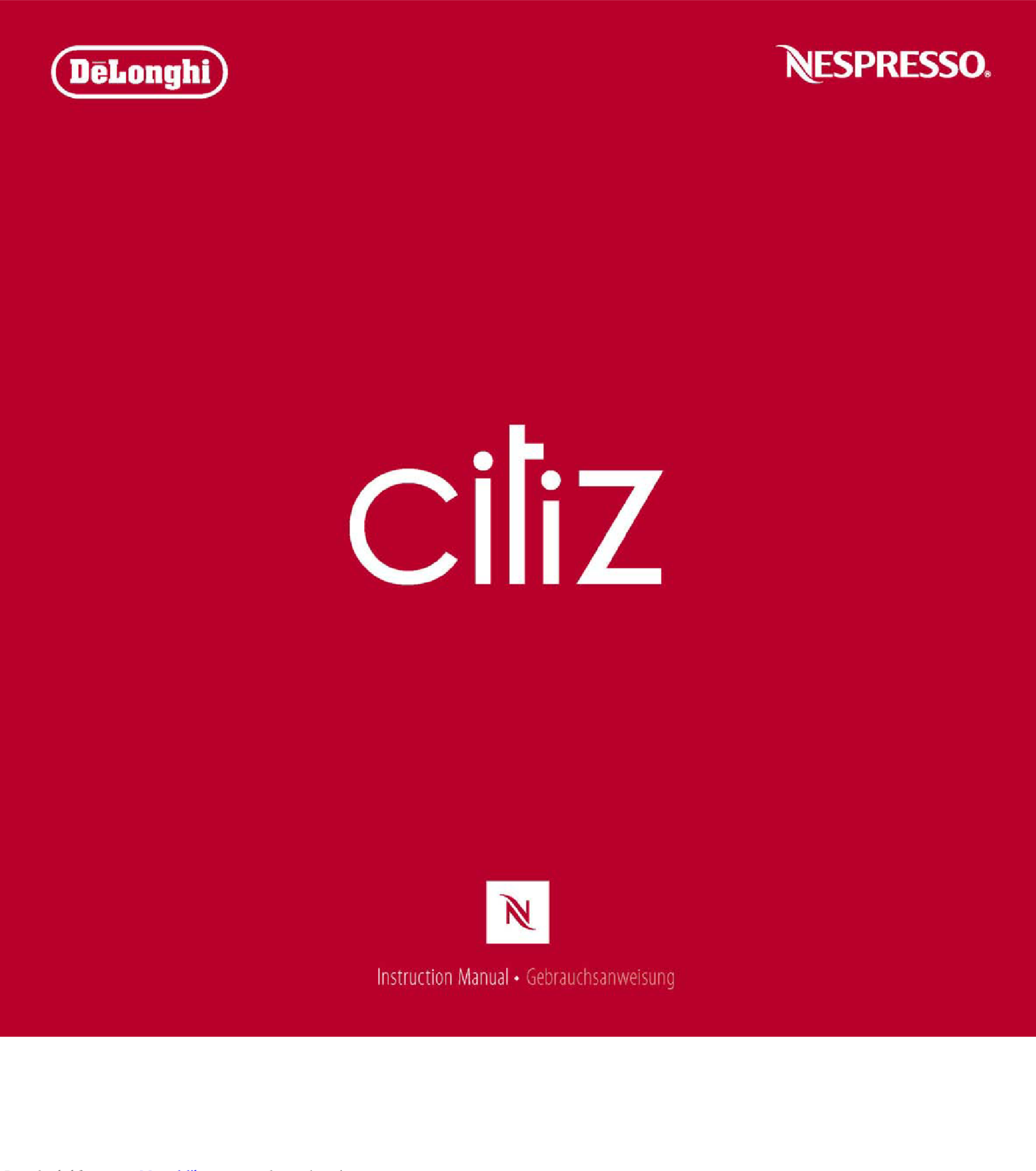 Nespresso Citiz Instruction Manual 1002886 User