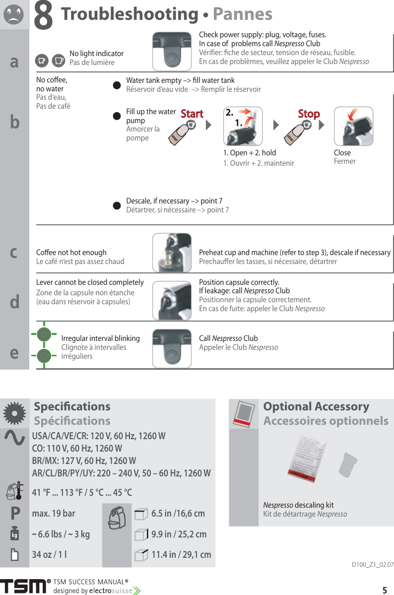 Page 6 of 10 - Nespresso Nespresso-D100-Users-Manual- Nes_D100_Z1_0207_1  Nespresso-d100-users-manual